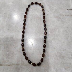 Vintage Avon 1980s Turtle Bay Beaded Faux Tortoise Necklace